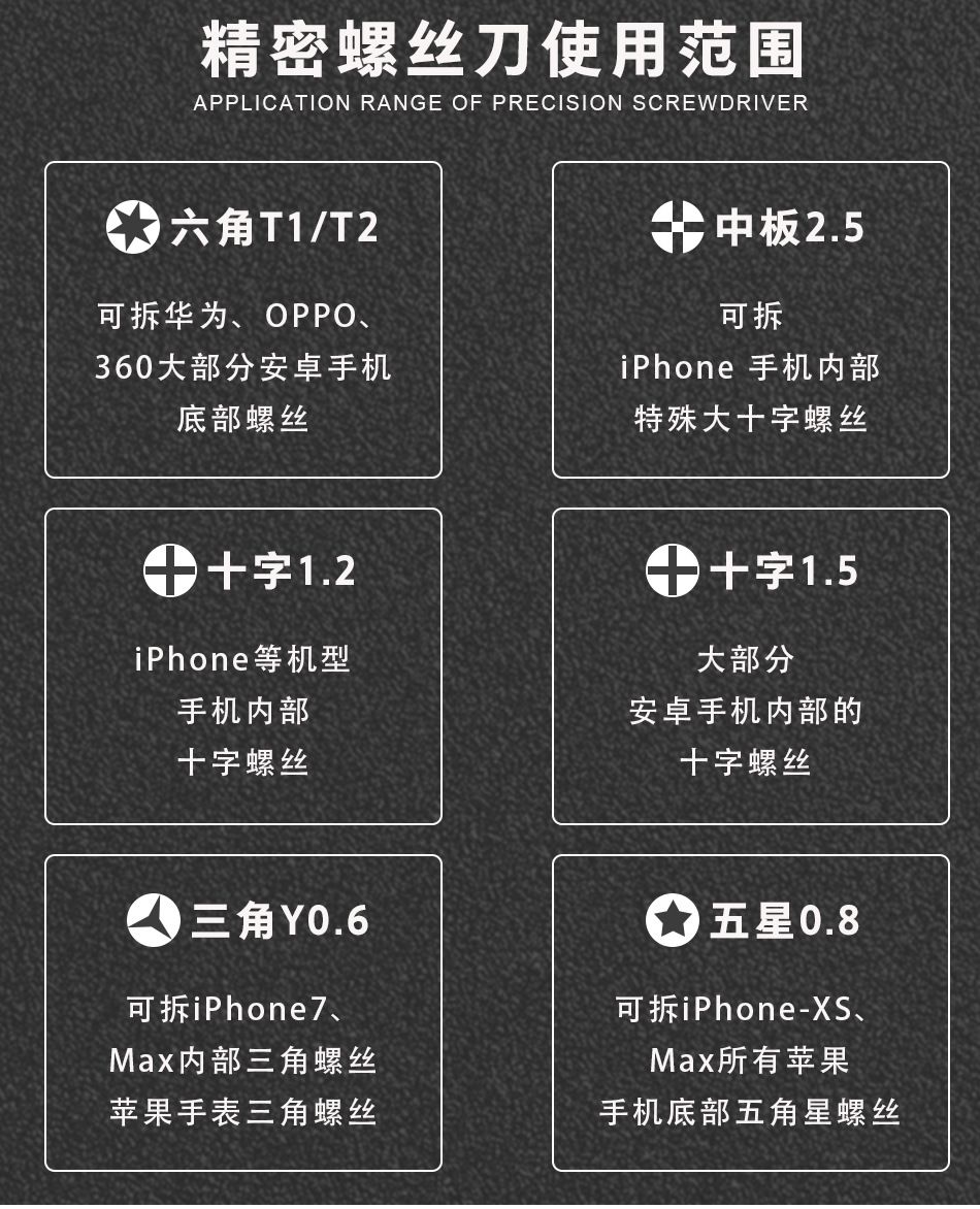 小钢炮手机螺丝刀适合苹果iphone安卓维修拆机工具套装加硬S2钢