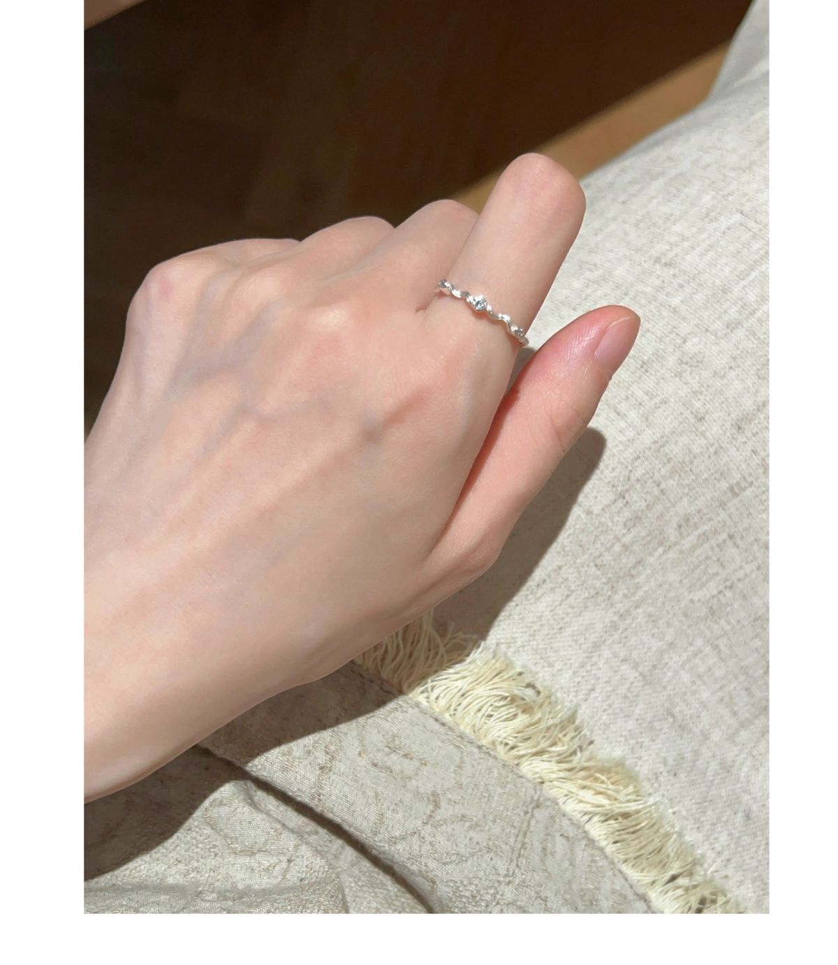 S925 Sterling Silver Lace Pattern Open Ring Women