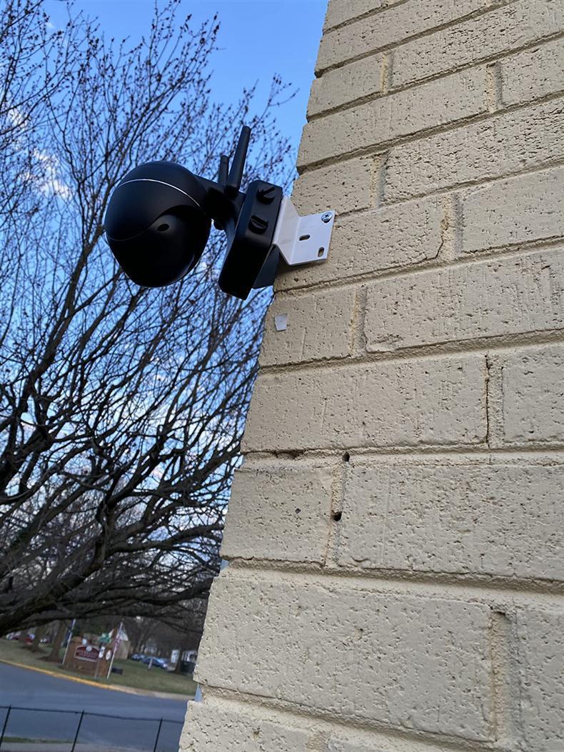 Wall corner PTZ camera mounting bracket, metal console