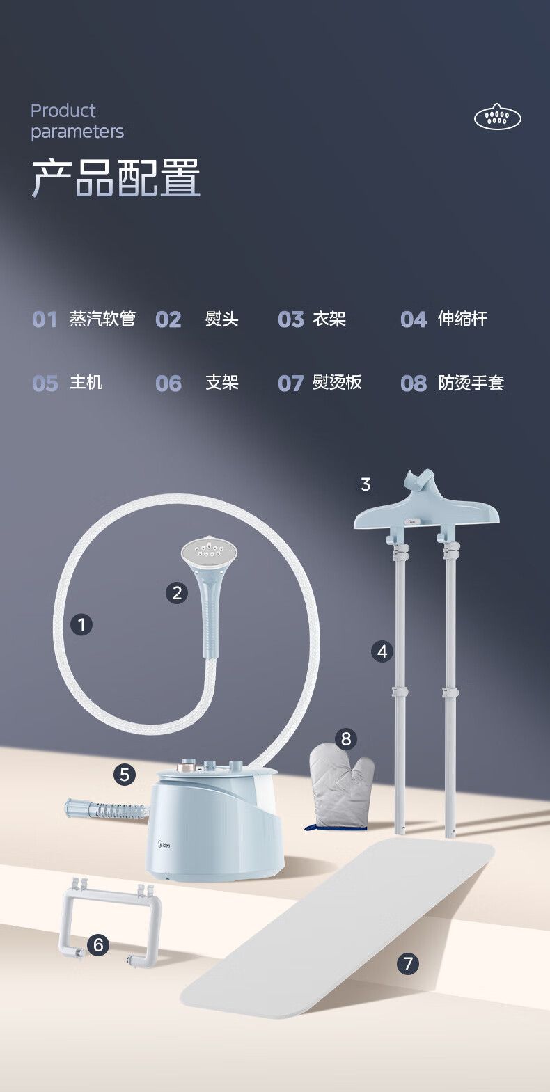 Midea asılı buhar ütü YGD25Q1 düz ve eğik başlık