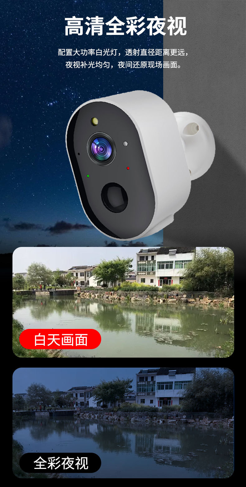 Tuya smart 4G outdoor camera, color night vision, AI detection