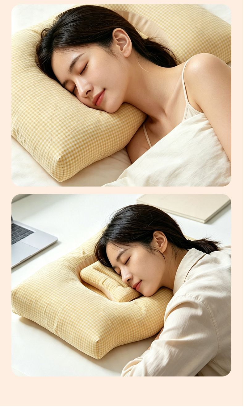 Buckwheat cervical pillow, adjustable height with ventilation holes