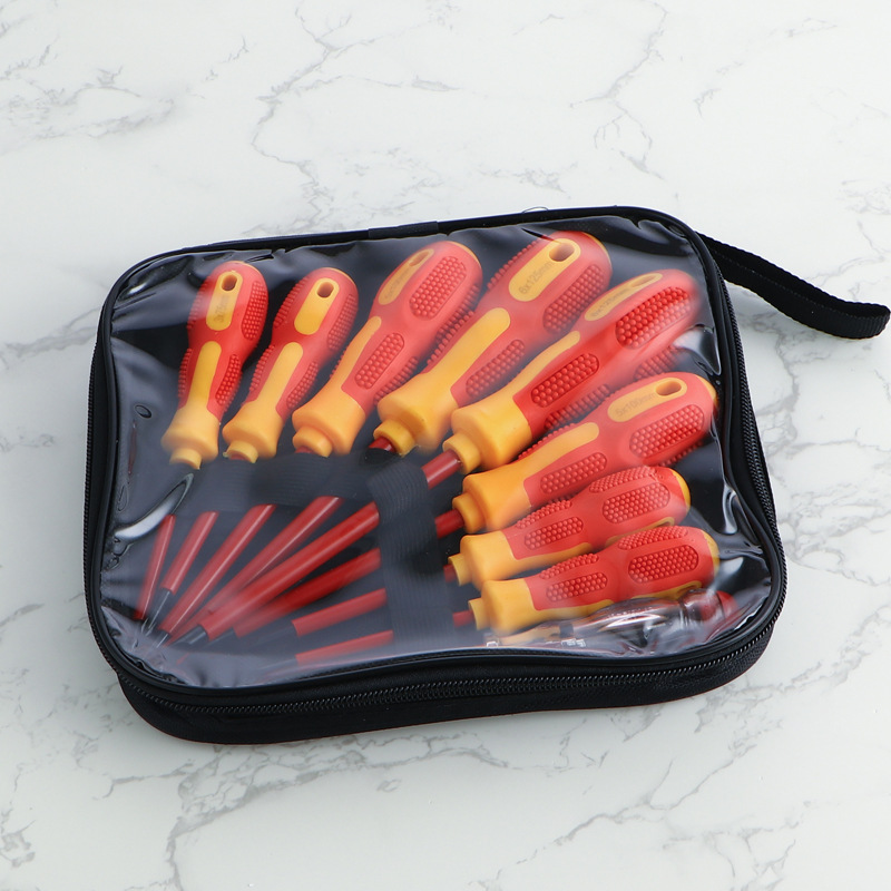 Insulated screwdriver set 9-piece, slotted and Phillips