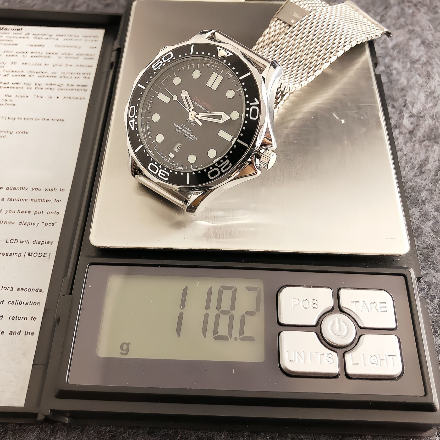 Men's waterproof quartz wristwatch, mesh band