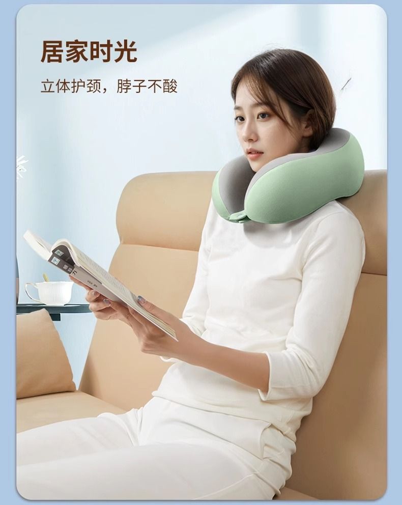 Memory foam U şekilli yastık, seyahat, taşınabilir, katlanabilir