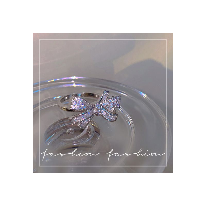 Pearl Zircon Butterfly Ring for Women, Couple Ring