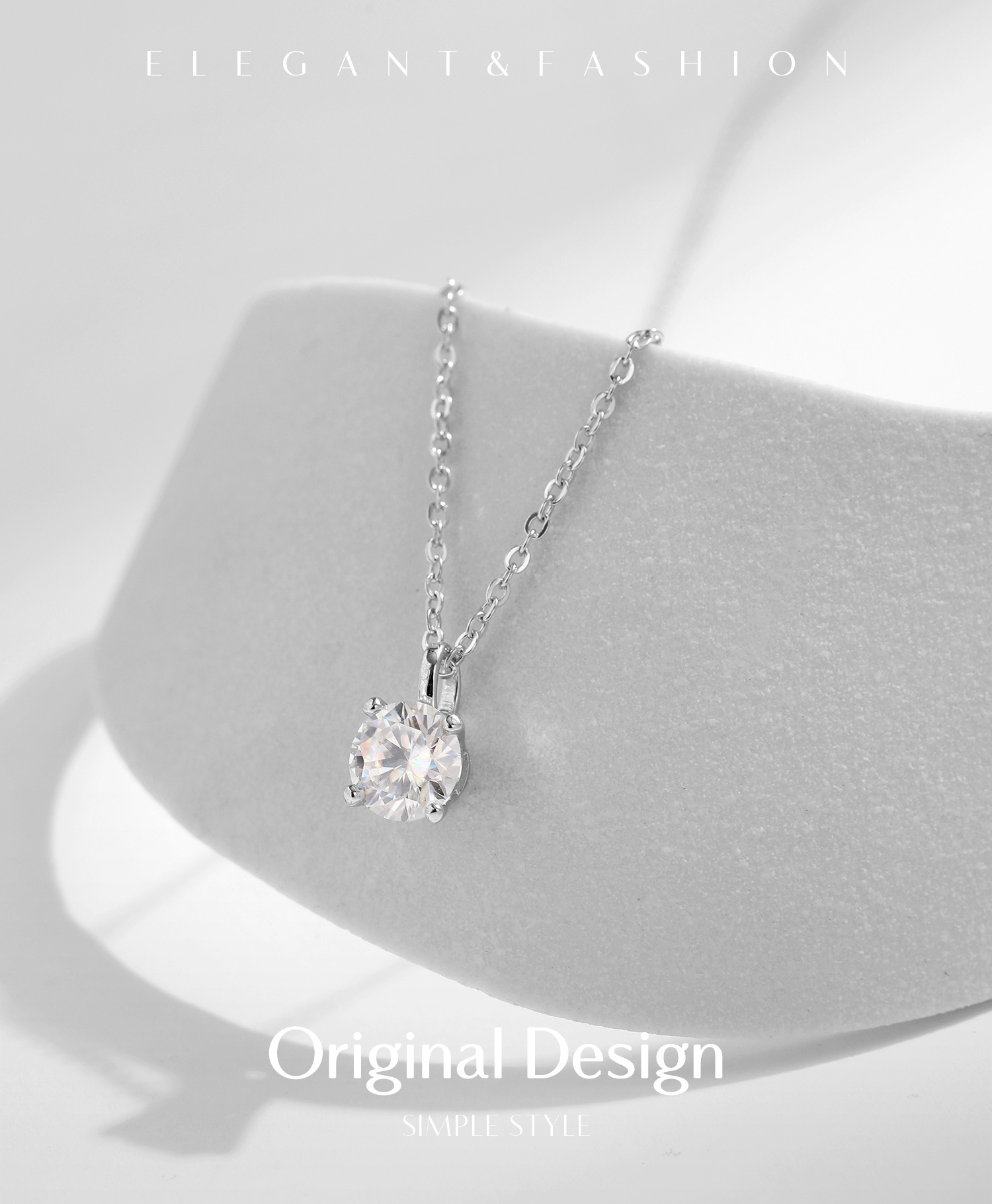 MODIAN 1 Carat Moissanite Silver Necklace