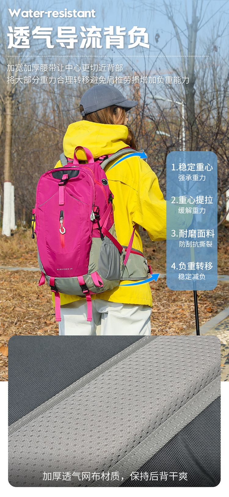 Hiking backpack 40L, waterproof