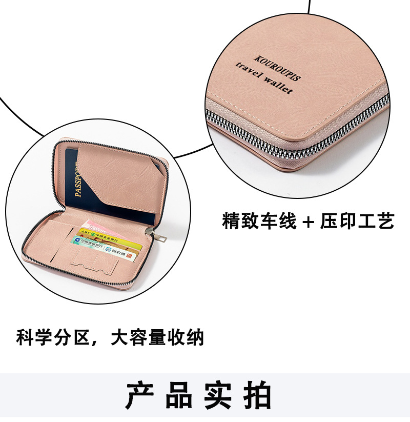RFID passport holder with travel document storage