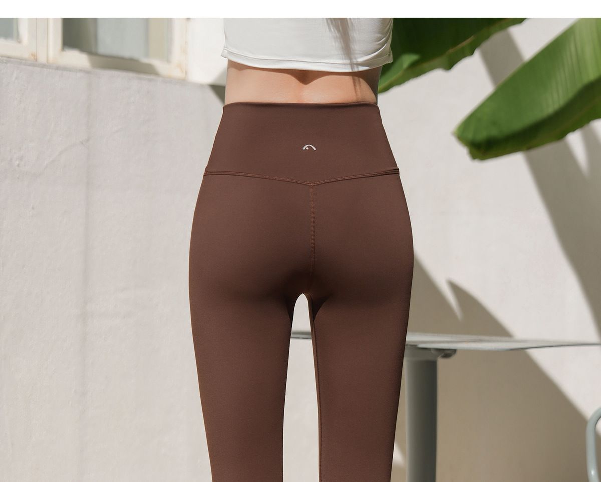 Jijia yoga pantolonu, yüksek bel, kalça kaldırıcı, fırçalı dokuz boy