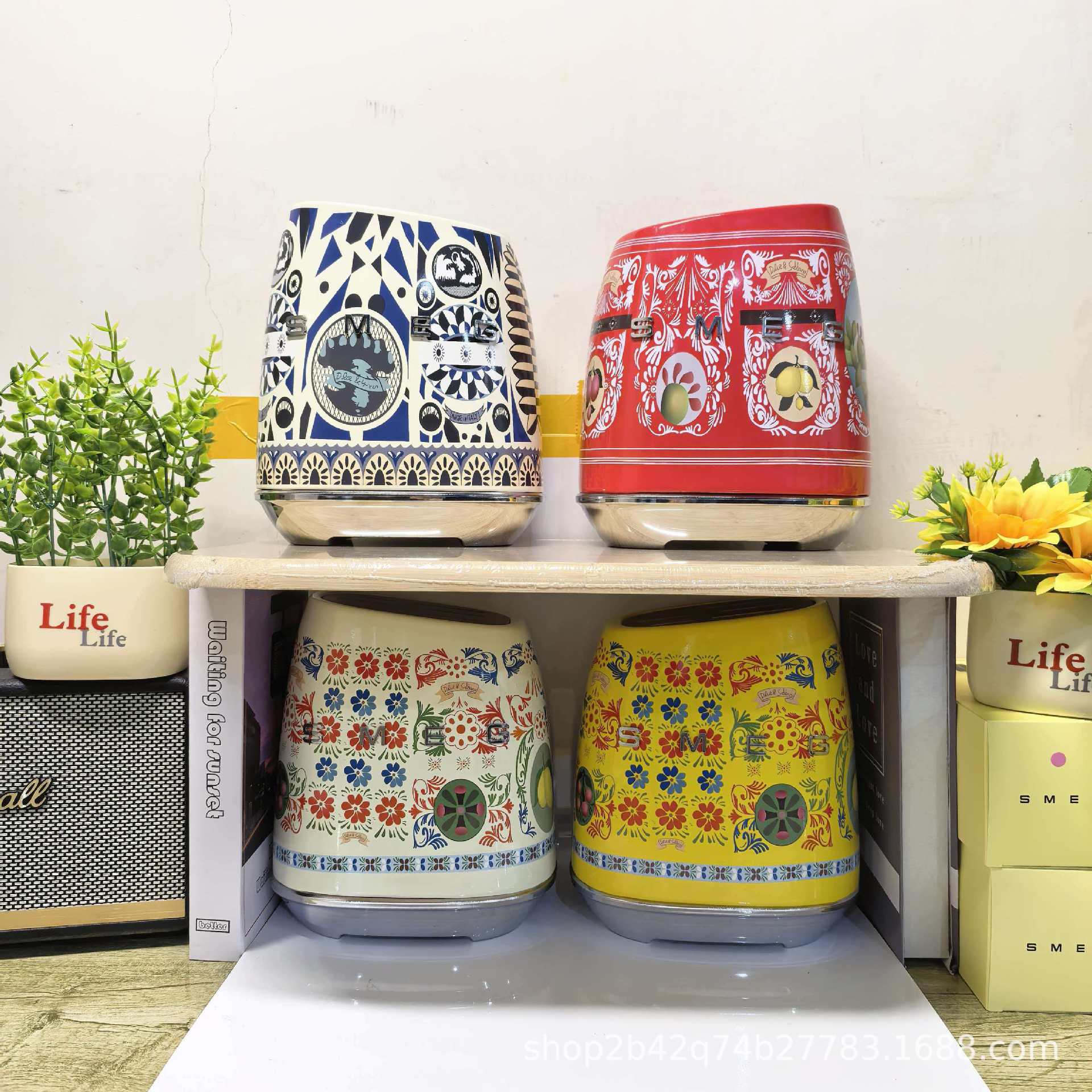 SMEG bıçak seti, paslanmaz çelik, krem rengi, 6 parça