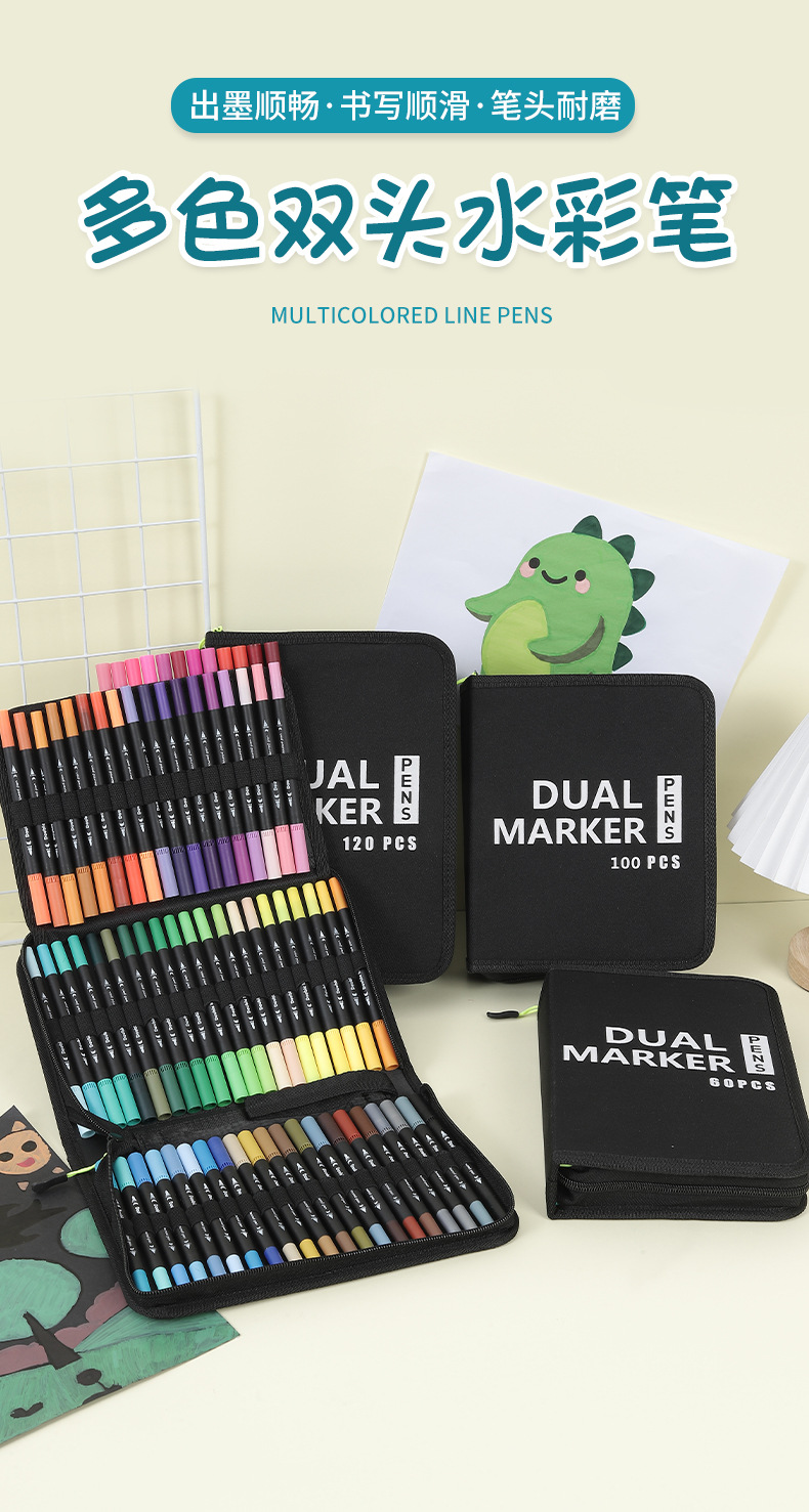 Aquarellstift-Set, 120 Farben, doppelseitig
