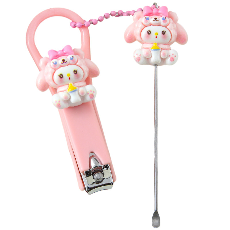 Cartoon Pattern Nail Scissors Set with Ear Cleaner