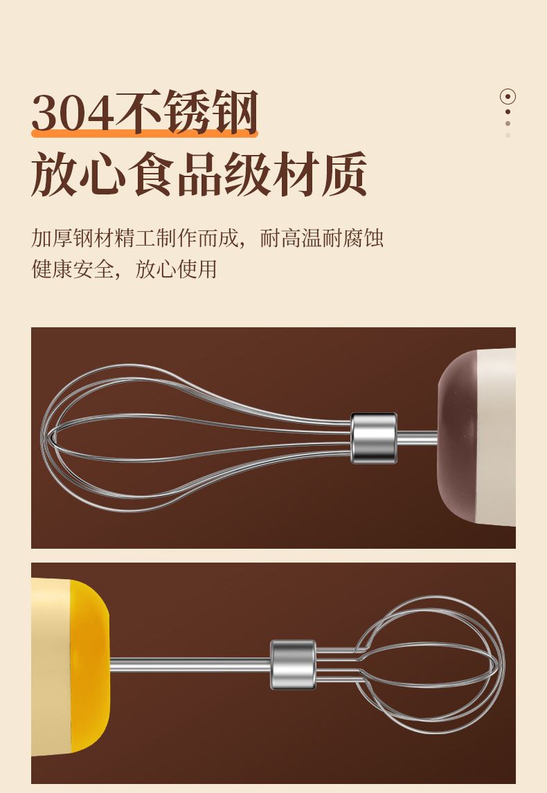 Rechargeable cordless electric egg beater, mini