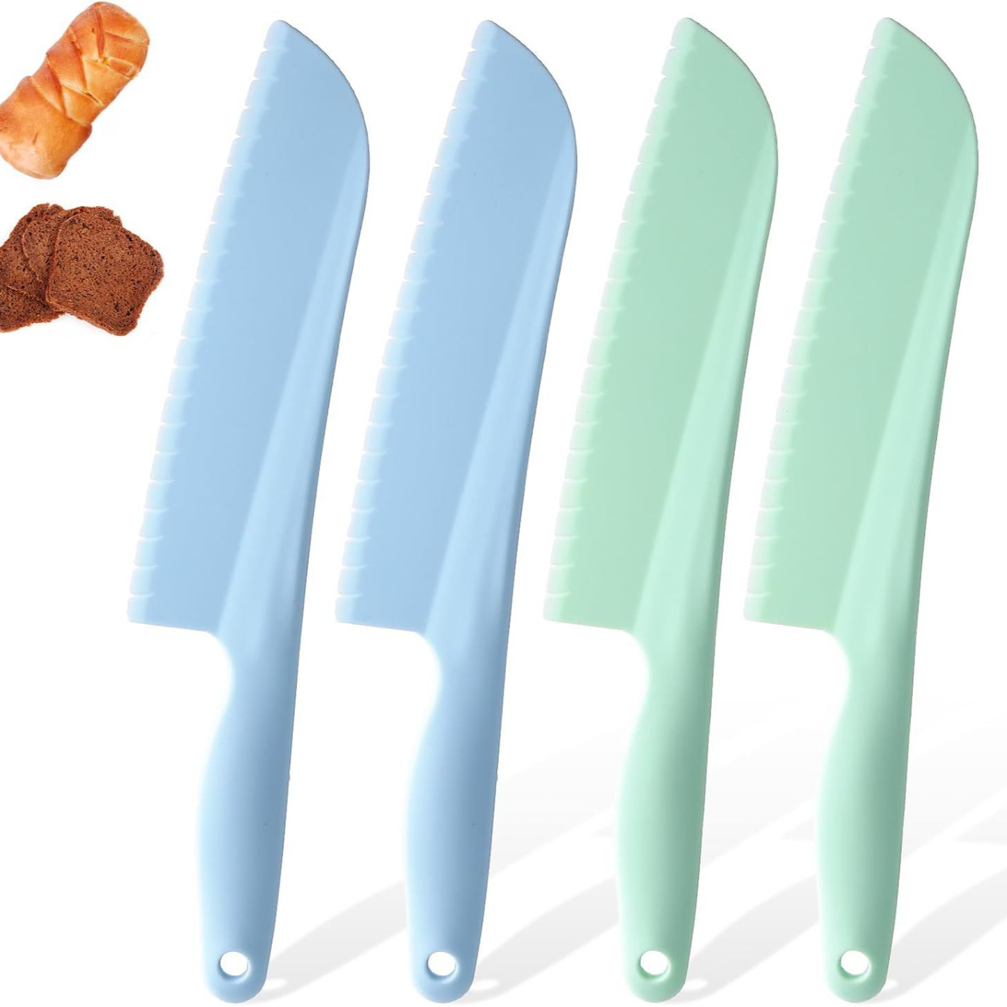 Kunststoff-Messerset für Kinder, pädagogisch, Kuchen- und Obstmesser