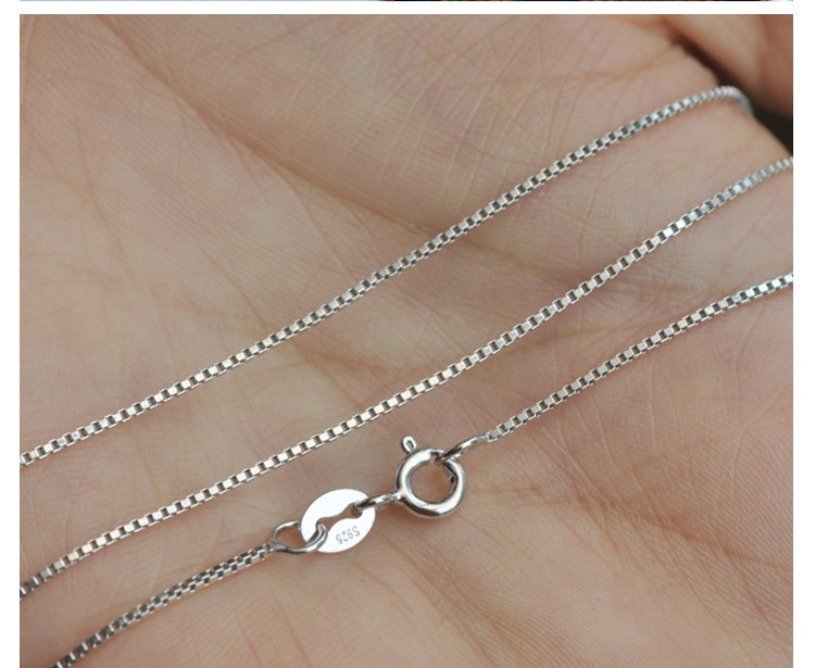 S925 sterling silver necklace, O-shaped box, snake bone chain