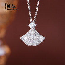 S925 Gümüş Moissanite Balık İpi Kolye, Basit