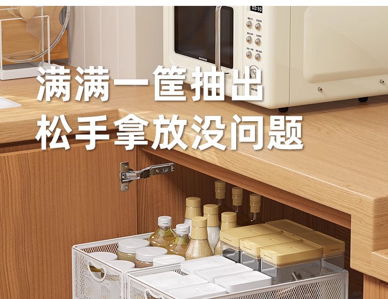 Foldable metal storage basket for kitchen and bathroom