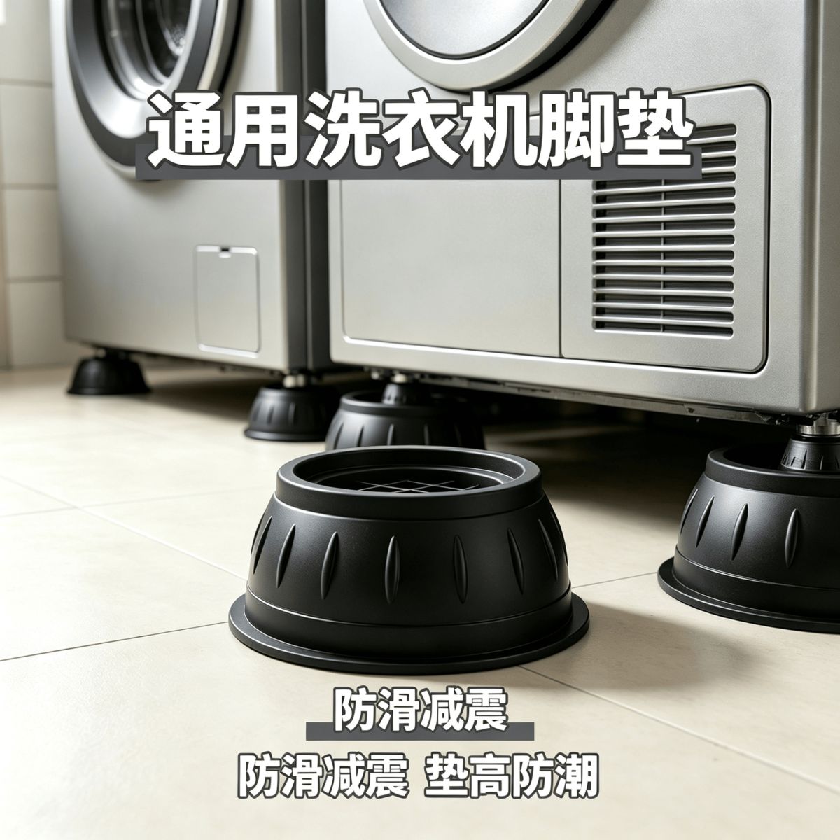 洗衣机脚垫防潮减震防滑波轮滚筒全自动通用家具脚垫增高静音稳固