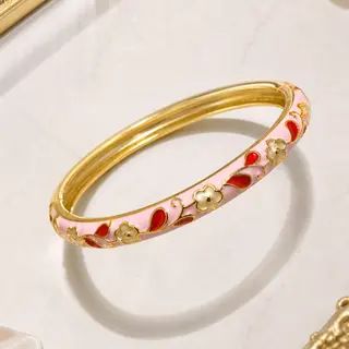 Cloisonné emaye bilezik, 0,8 çiçek tasarımı