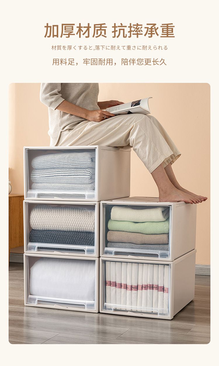 Storage box with drawers, multi-layer, transparent plastic