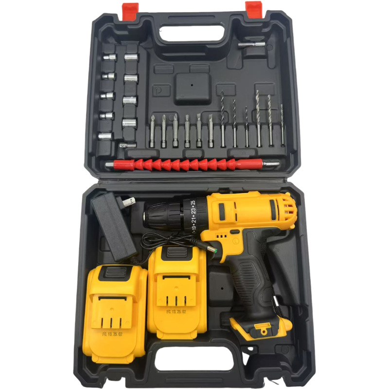 Lithium electric drill, multi-function, two-speed impact drilling