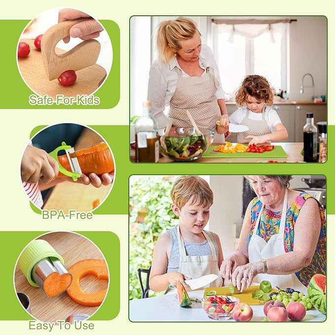 Children's plastic safety knife set for pretend play kitchen