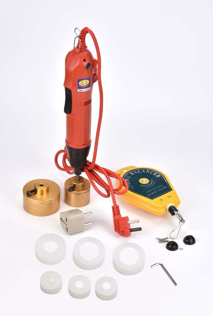 Electric bottle capping machine for glass bottles