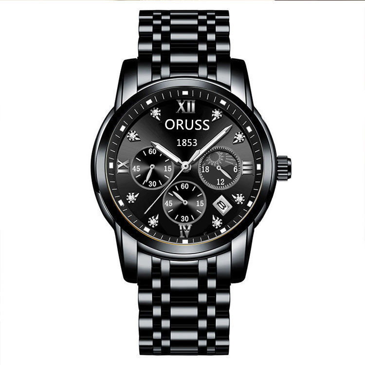 Swiss automatic men's watch, waterproof, luminous, calendar function