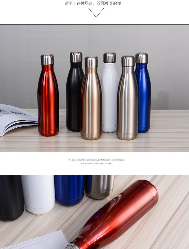 304 Stainless Steel Thermos Bottle, Double-Wall Vacuum Insulated