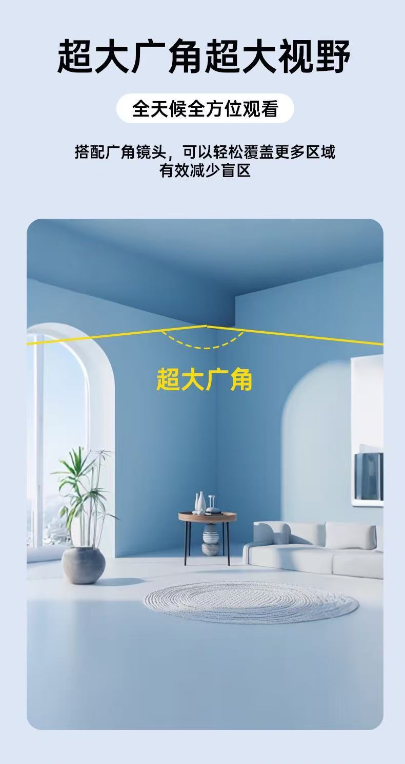 WiFi-Smart-Home-Kamera, Weitwinkel, Nachtsicht, HD