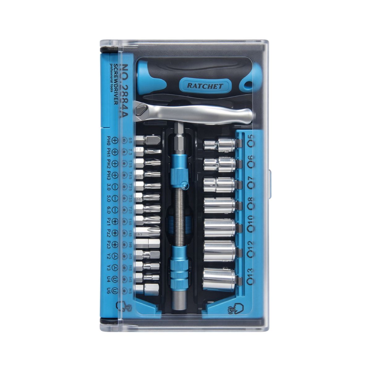 39-in-1 Ratchet Screwdriver Set with Sockets and Hex Bits