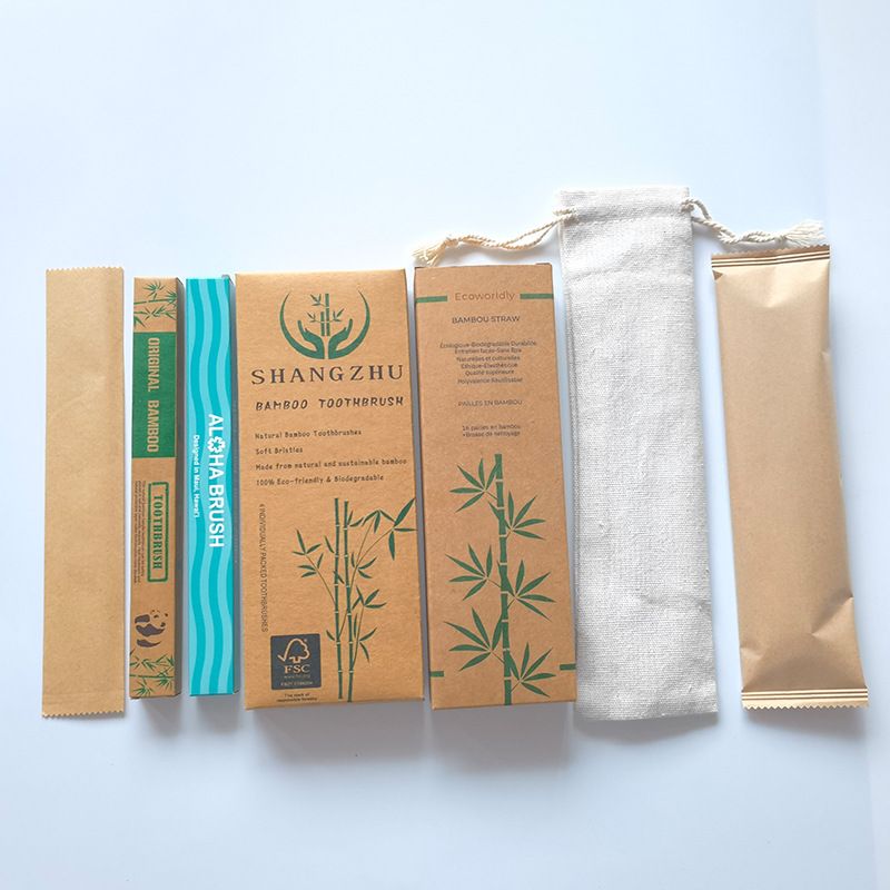 Hotel bamboo toilet kit, toothbrush comb dental floss