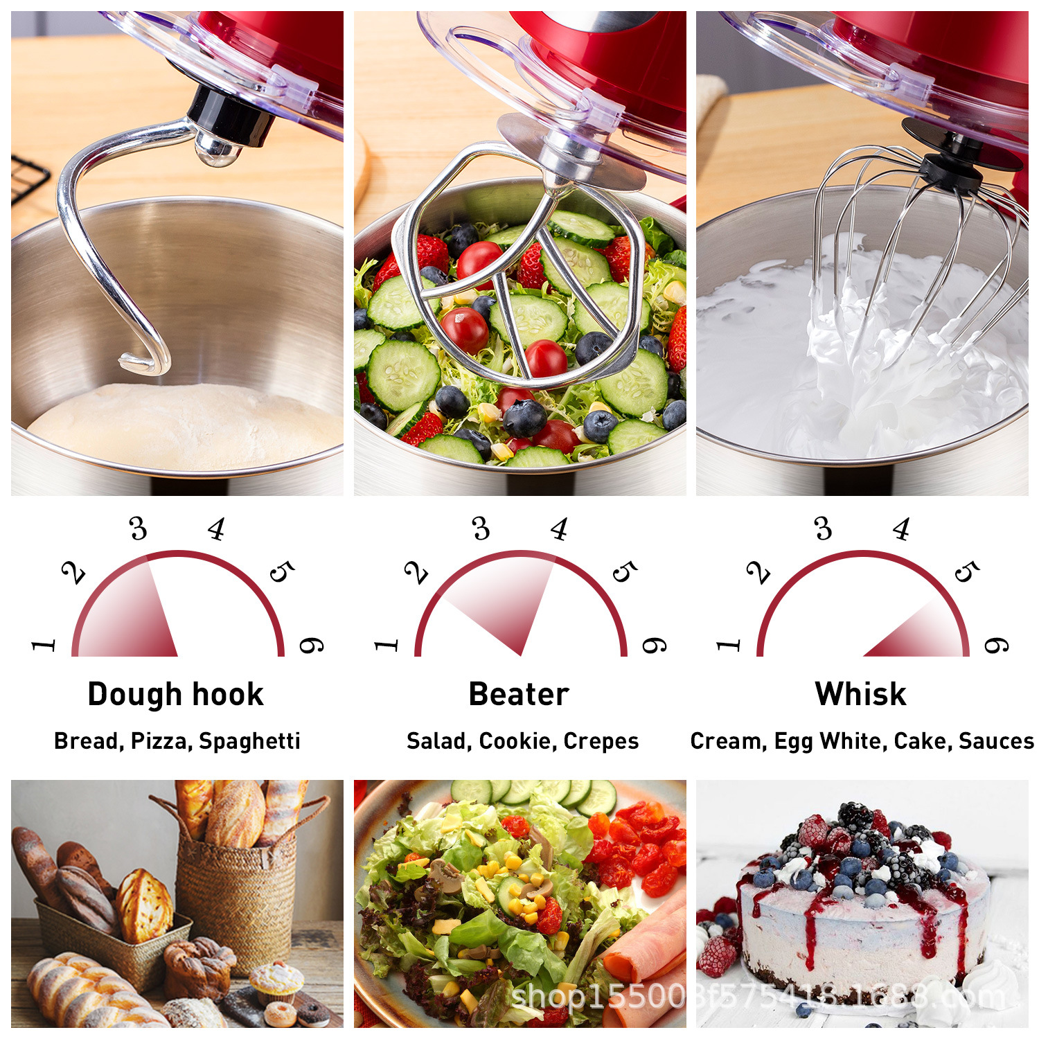 Multifunktionaler Standmixer mit Teigkneter und Eierschläger