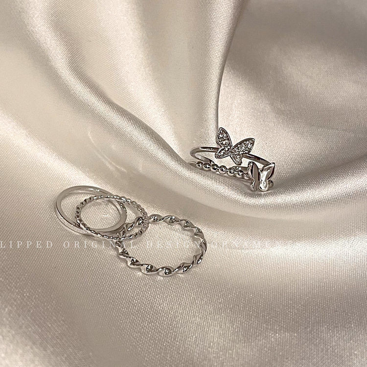 Schmetterlings-Ringset 4-teilig Damen