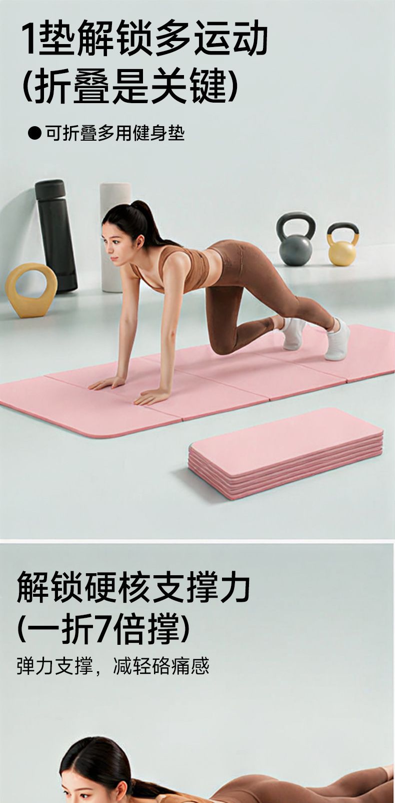 POE Foldable Portable Yoga Mat Non-Slip