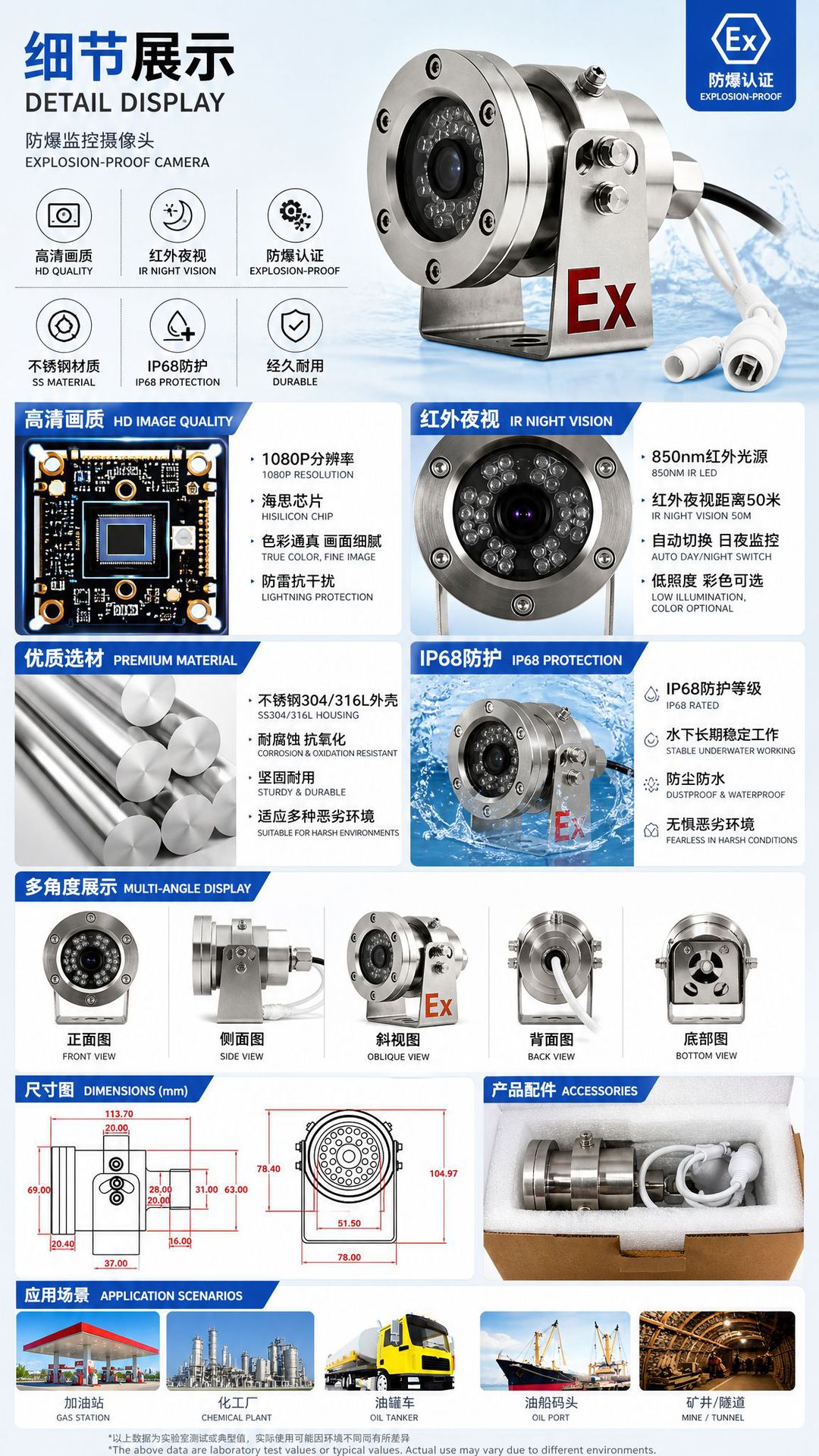 400W Infrared Gece Görüşü Kamera - Sualtı/Araştırma/İzleme
