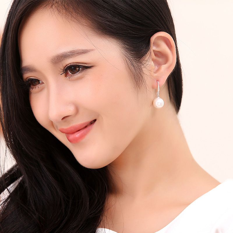 Pearl drop earrings for women, simple elegant design
