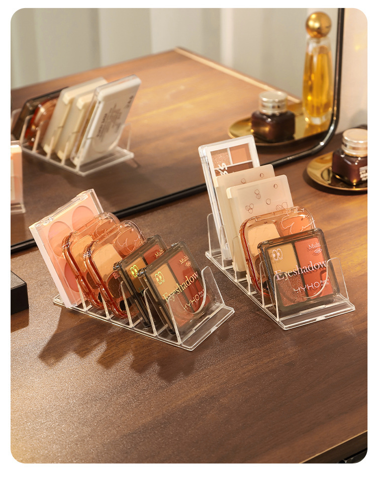 Multi-grid makeup storage box, transparent, desktop organizer