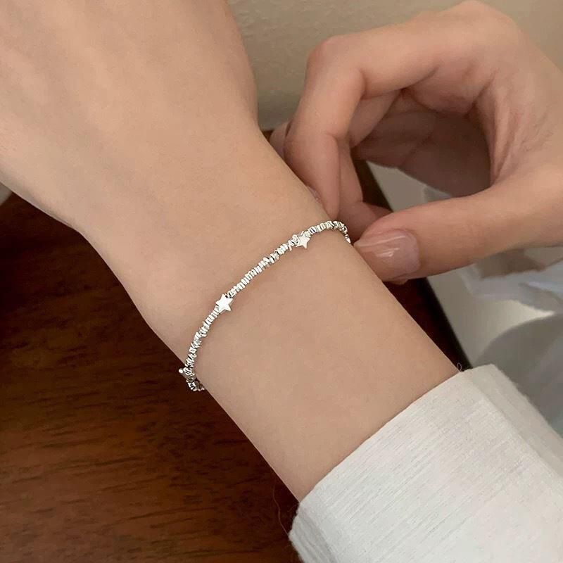 S925 gümüş yıldız bilezik, katmanlı tasarım
