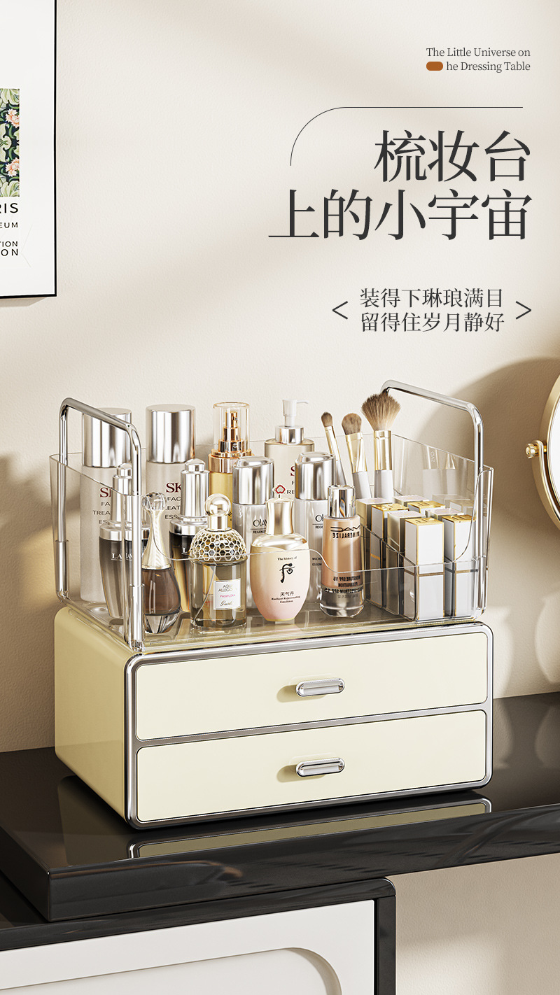Cosmetics storage box with drawers, dustproof