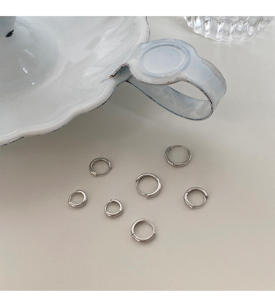 925 Silver Hoop Earrings Korean Style Hypoallergenic