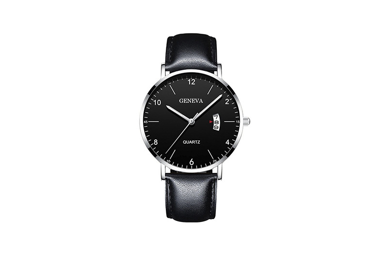 Men's quartz watch, luminous dial, mesh or leather strap