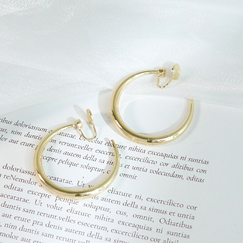Premium metal ring ear clips without piercing for women