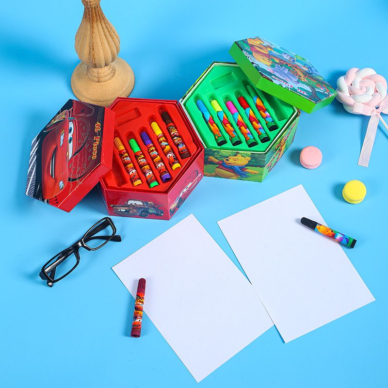 46-Piece Children's Art Set with 4-Layer Box and Colored Pencils