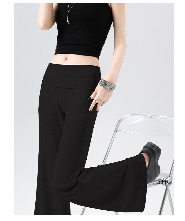 Koyu mavi micro flare yoga pantolonu kadın hızlı kuruyan