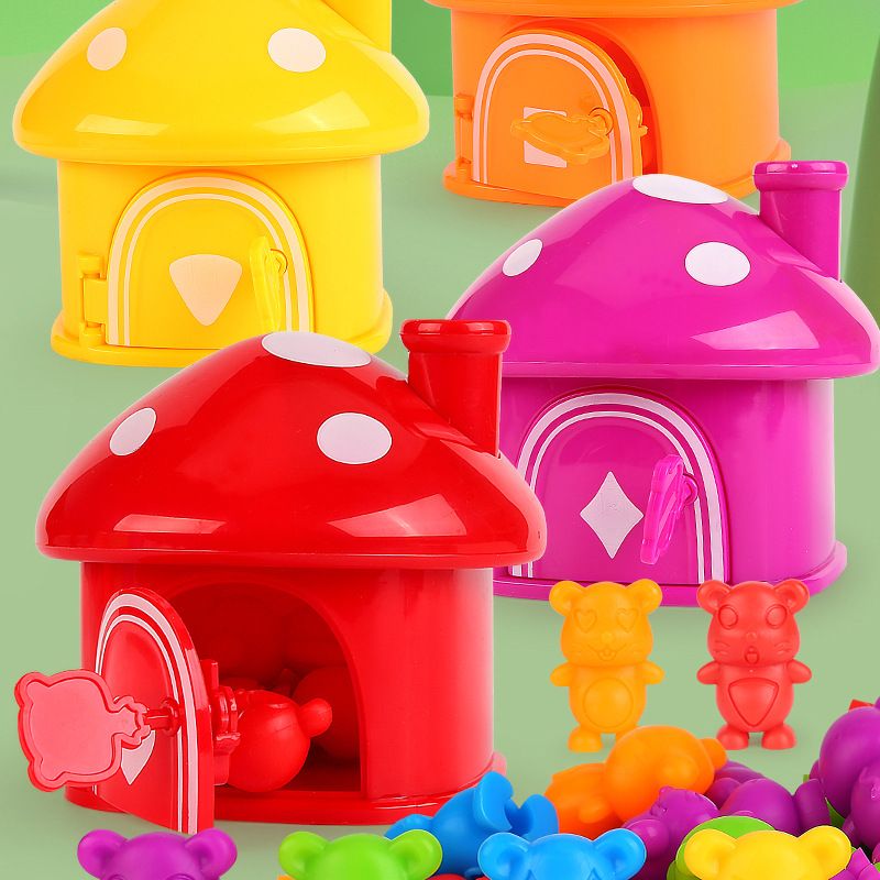 Pilzhaus-STEM-Spielzeug mit Farb- und Formklassifizierung