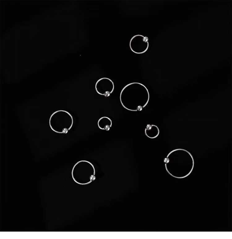 S999 gümüş boncuk küpe, minimalist, kore tarzı retro