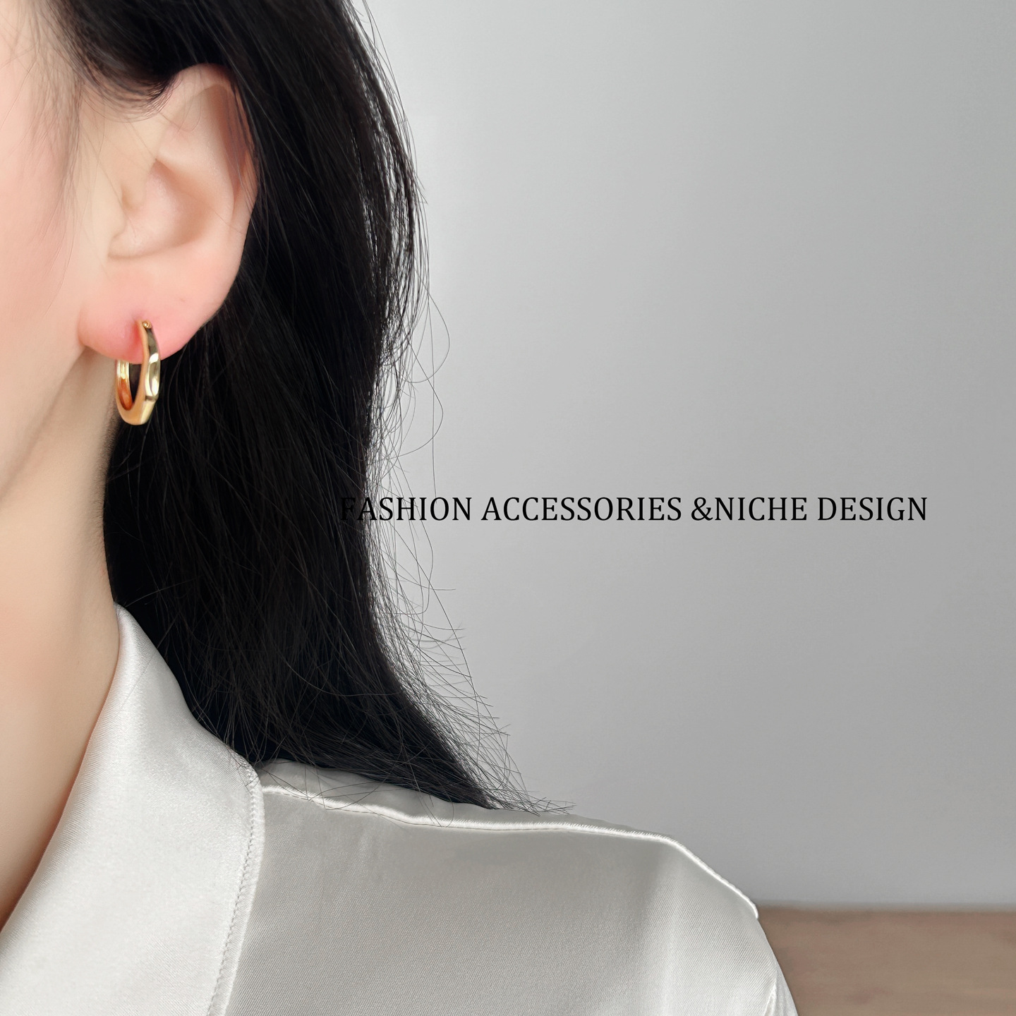 ARSIS Flowing Metal Earrings, French Style, Silver