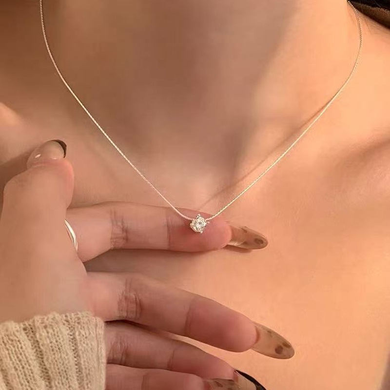 S999 Silberhalskette, Herz-Perlen, elegant